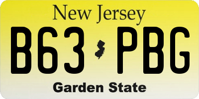 NJ license plate B63PBG