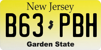 NJ license plate B63PBH