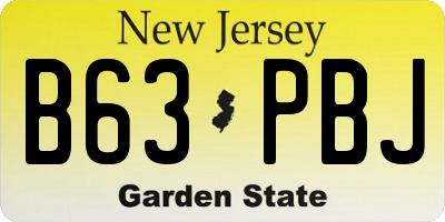 NJ license plate B63PBJ