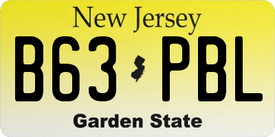 NJ license plate B63PBL