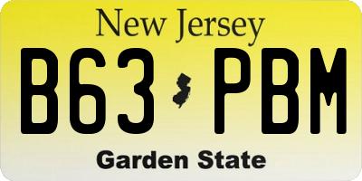 NJ license plate B63PBM
