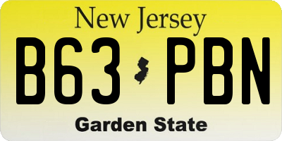 NJ license plate B63PBN