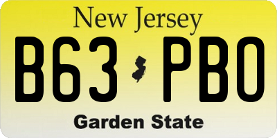NJ license plate B63PBO
