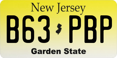 NJ license plate B63PBP