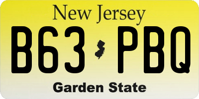 NJ license plate B63PBQ