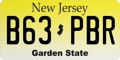 NJ license plate B63PBR