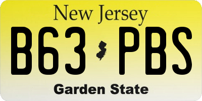 NJ license plate B63PBS
