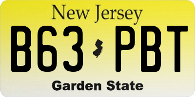 NJ license plate B63PBT