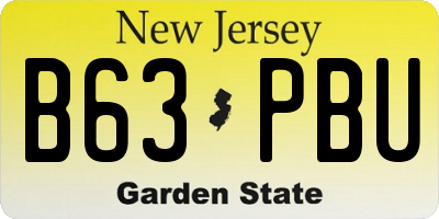 NJ license plate B63PBU