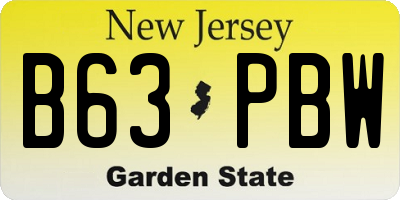 NJ license plate B63PBW