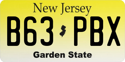 NJ license plate B63PBX