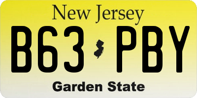 NJ license plate B63PBY