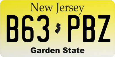 NJ license plate B63PBZ