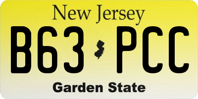 NJ license plate B63PCC