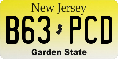 NJ license plate B63PCD