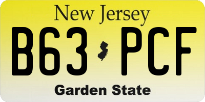 NJ license plate B63PCF