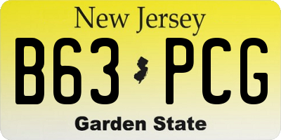 NJ license plate B63PCG