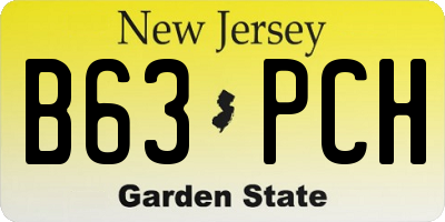 NJ license plate B63PCH