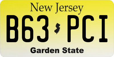 NJ license plate B63PCI
