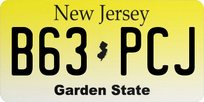 NJ license plate B63PCJ