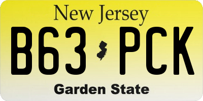 NJ license plate B63PCK