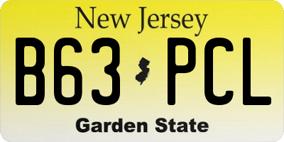 NJ license plate B63PCL