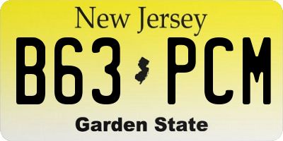 NJ license plate B63PCM