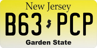NJ license plate B63PCP