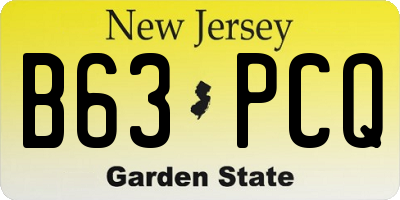 NJ license plate B63PCQ