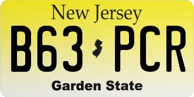 NJ license plate B63PCR