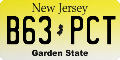 NJ license plate B63PCT