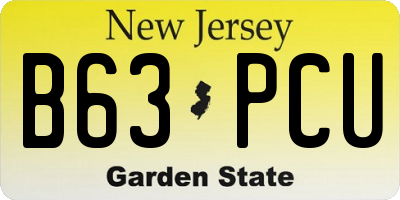 NJ license plate B63PCU