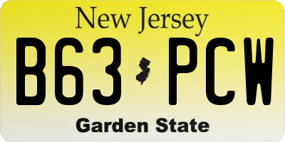 NJ license plate B63PCW
