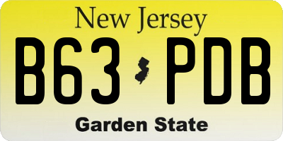 NJ license plate B63PDB