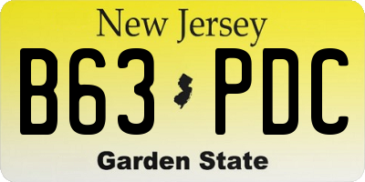 NJ license plate B63PDC