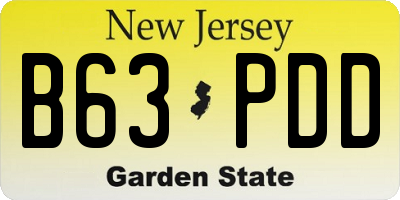 NJ license plate B63PDD