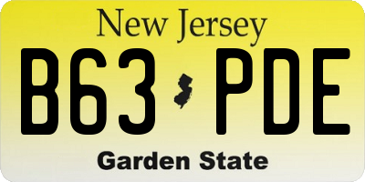 NJ license plate B63PDE
