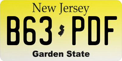 NJ license plate B63PDF