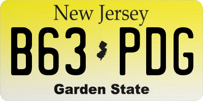 NJ license plate B63PDG