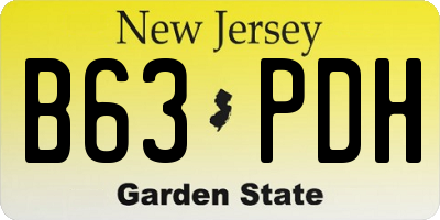 NJ license plate B63PDH