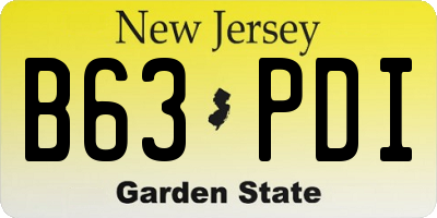 NJ license plate B63PDI