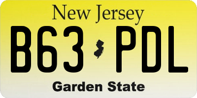 NJ license plate B63PDL