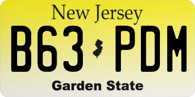 NJ license plate B63PDM