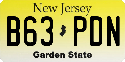NJ license plate B63PDN