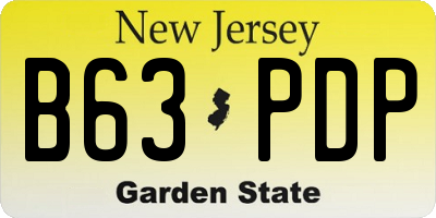NJ license plate B63PDP