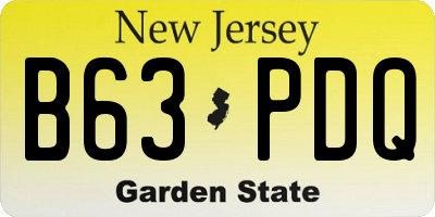 NJ license plate B63PDQ