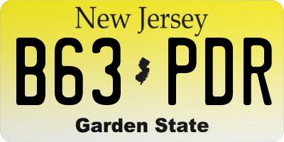 NJ license plate B63PDR