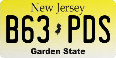 NJ license plate B63PDS