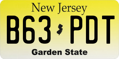 NJ license plate B63PDT