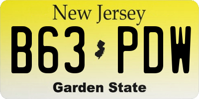 NJ license plate B63PDW